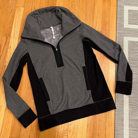 Lululemon Post Chaturanga Women’s Pullover Black / Ambient Grey / Black Size 6 - Picture 7 of 11